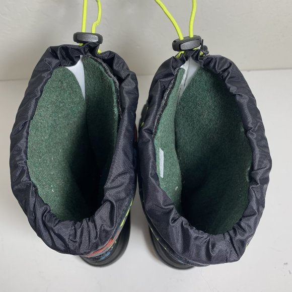 Sorel Flurry Insulated Tall Snow Boots Lined Black Print Youth Size 7 NEW - Picture 6 of 9